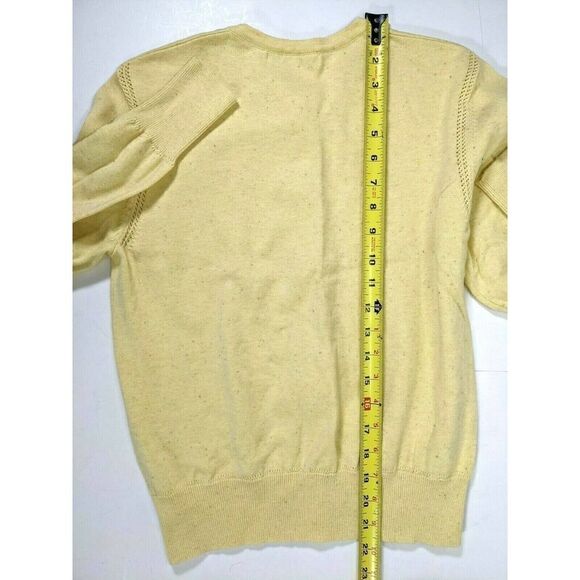 Cabi Cardigan Sweater Yellow Size Medium Lace Confetti Sunny Sunshine Academia - Picture 11 of 14